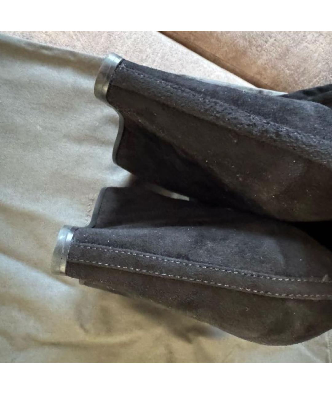 RICK OWENS Черные замшевые ботфорты, фото 4