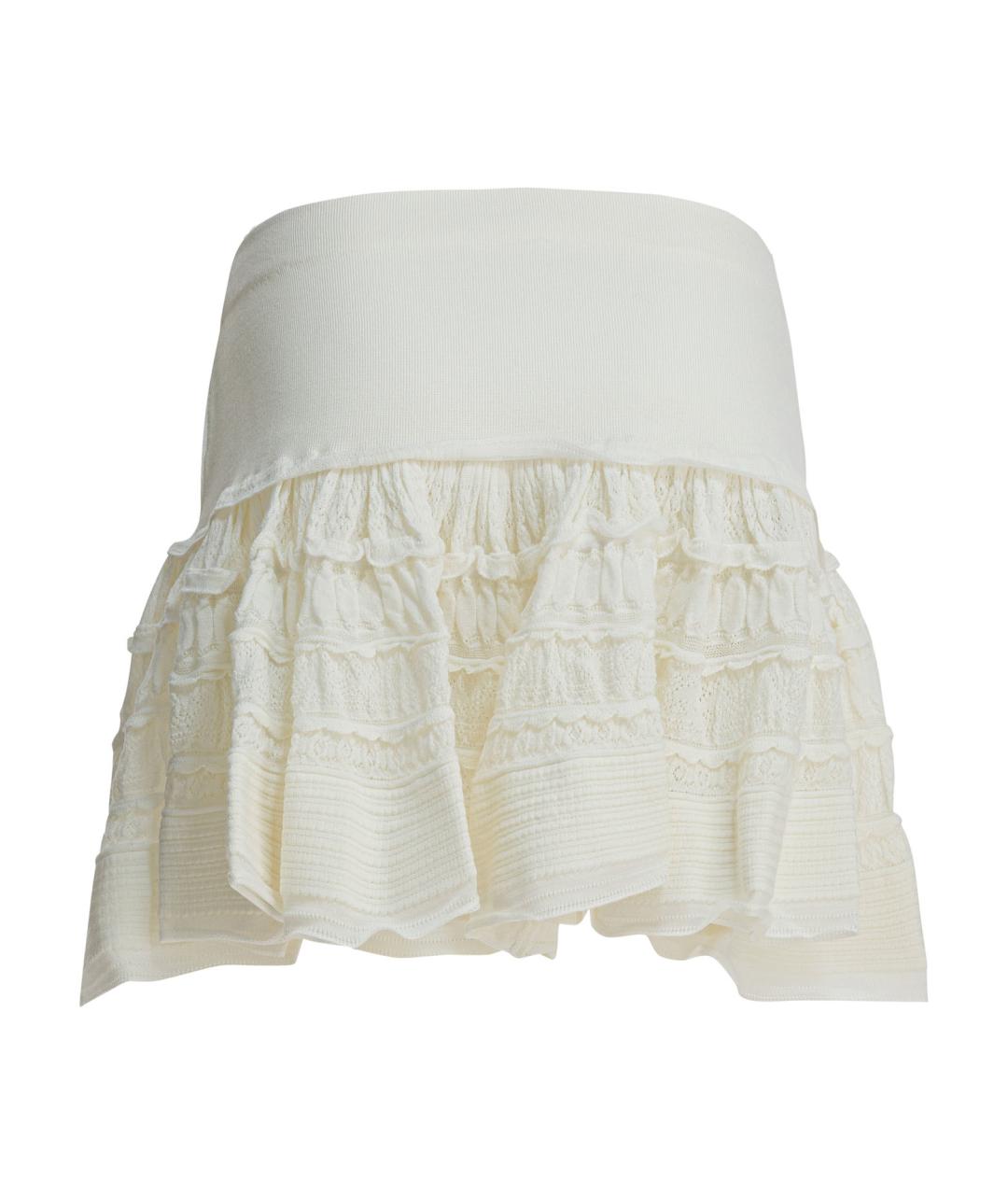 ALAIA Белая шерстяная юбка мини, фото 2