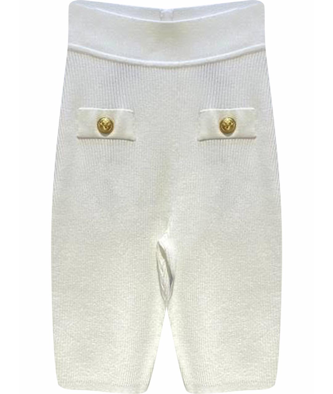 BALMAIN Белые леггинсы и велосипедки, фото 1