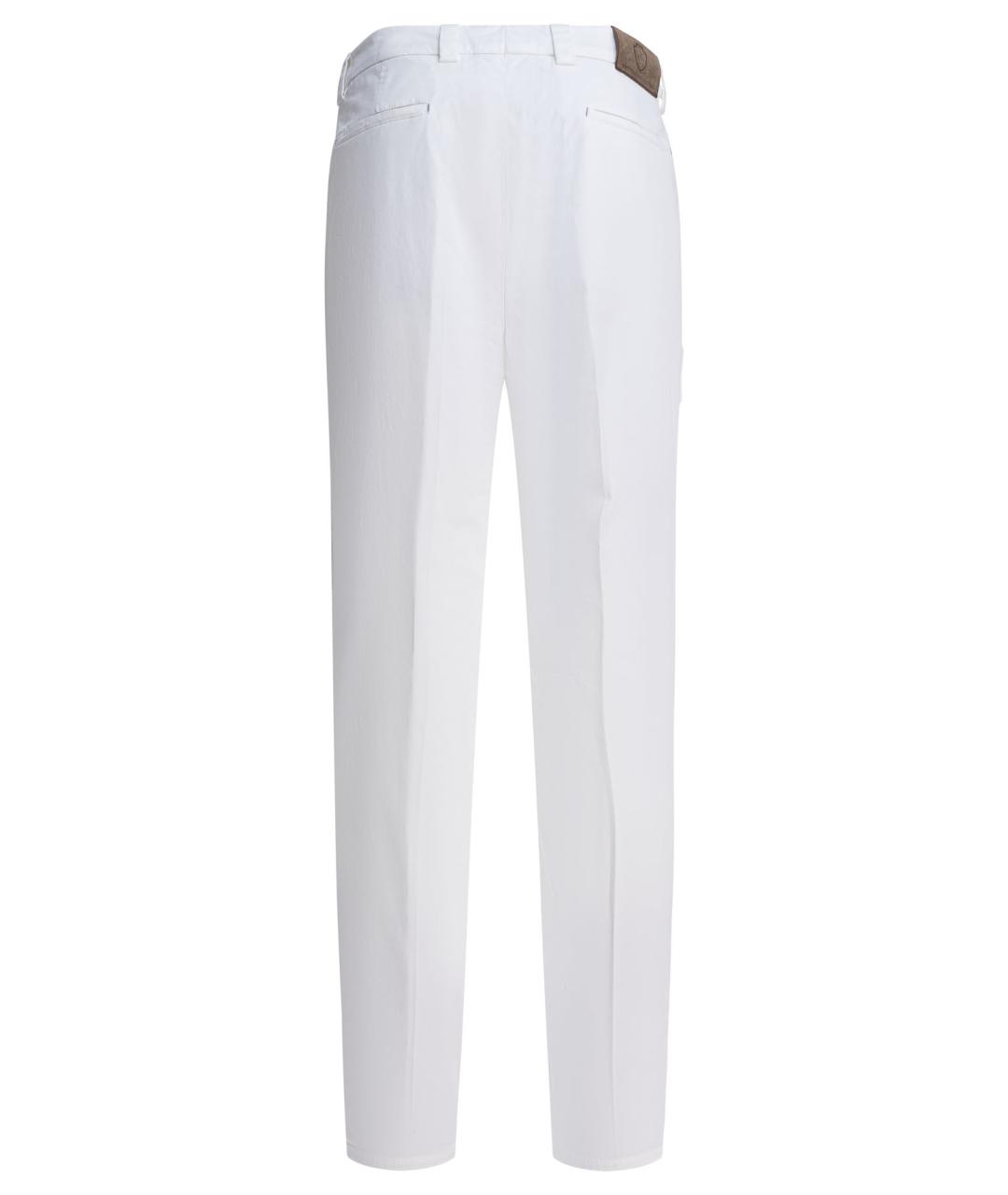 BRUNELLO CUCINELLI Белые хлопковые повседневные брюки, фото 2