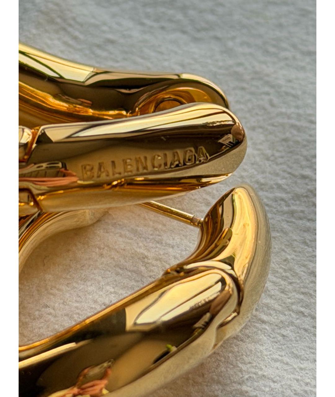 BALENCIAGA Золотые металлические серьги, фото 3
