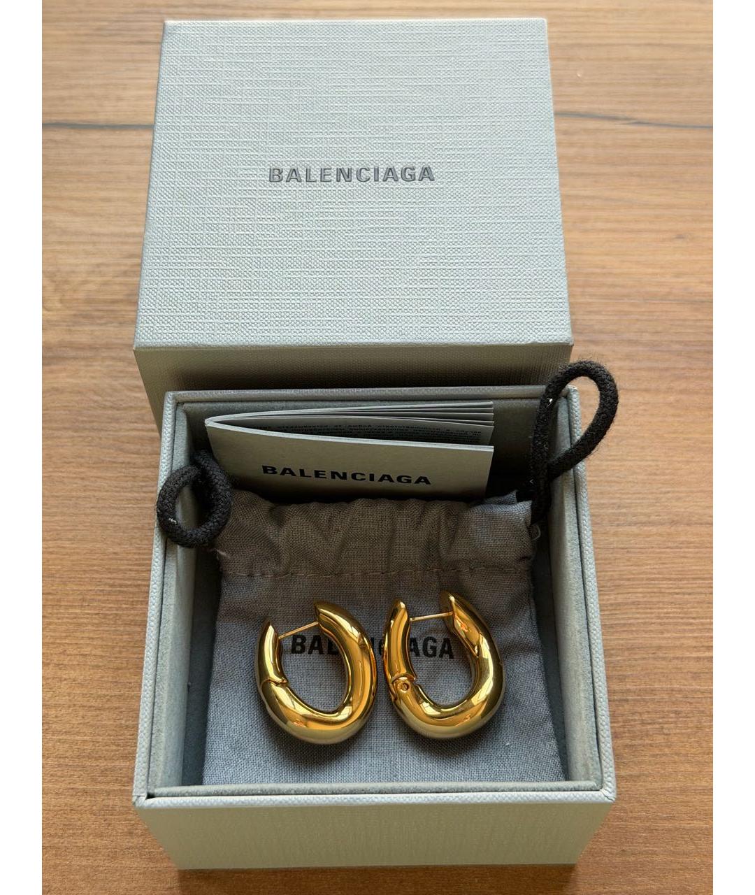 BALENCIAGA Золотые металлические серьги, фото 6