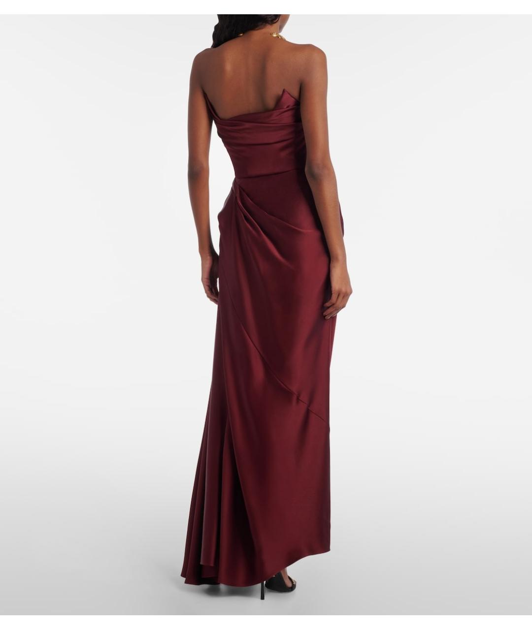 SCHIAPARELLI Бордовое вискозное вечернее платье, фото 3