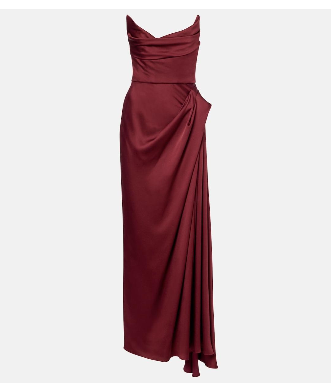 SCHIAPARELLI Бордовое вискозное вечернее платье, фото 4