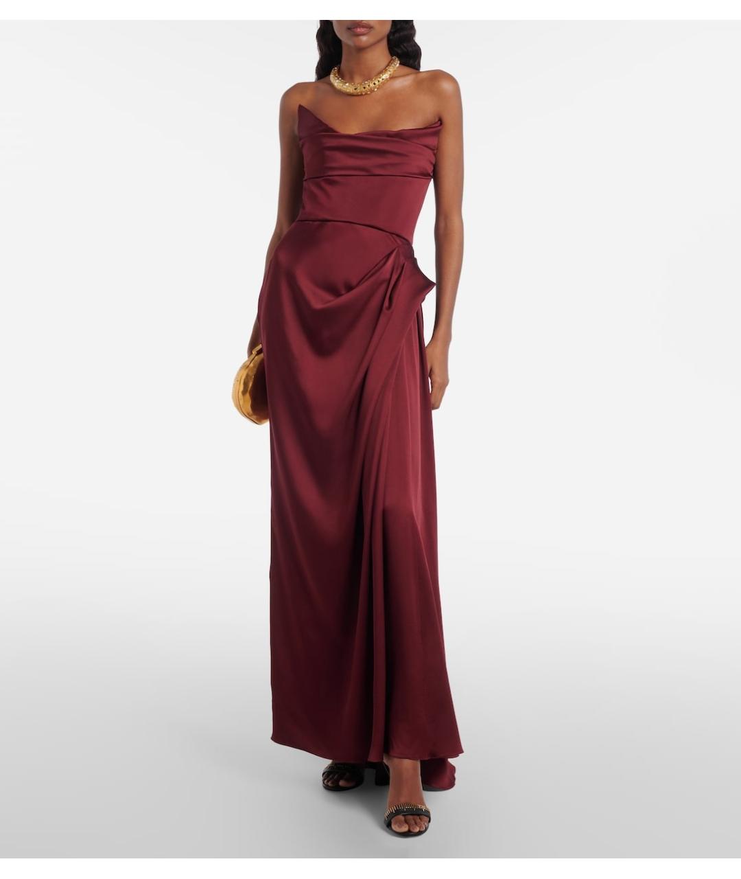 SCHIAPARELLI Бордовое вискозное вечернее платье, фото 2