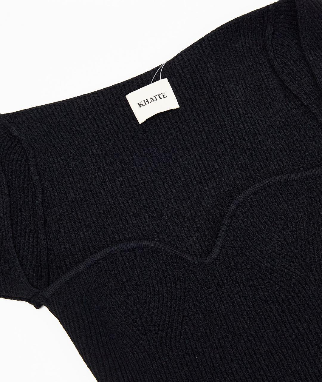 KHAITE Черная вискозная майка, фото 3