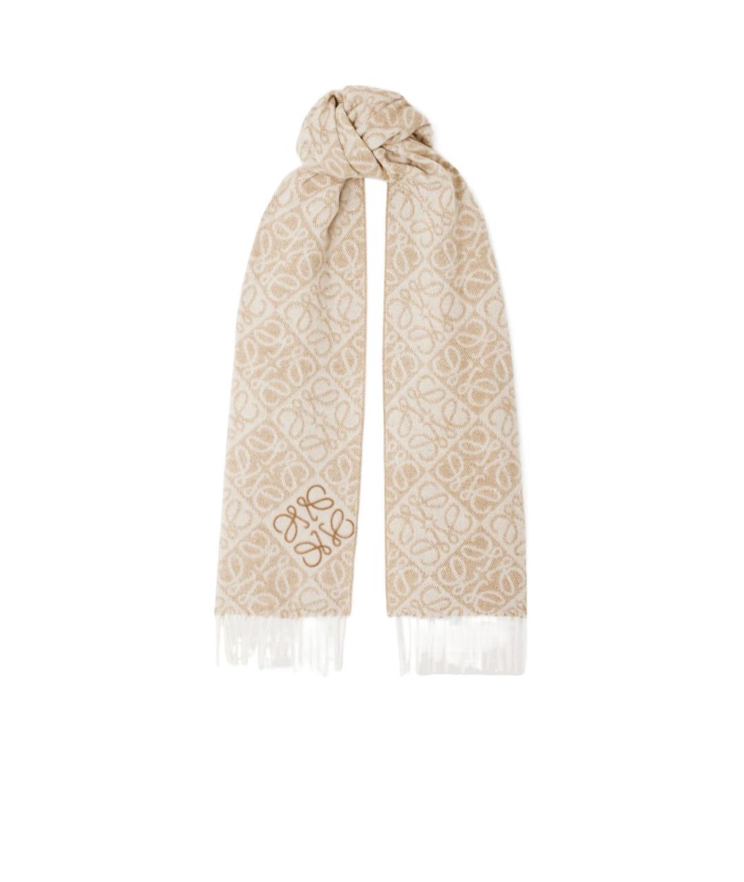 LOEWE Бежевый шарф, фото 3