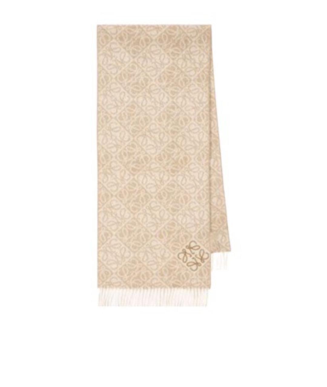 LOEWE Бежевый шарф, фото 1