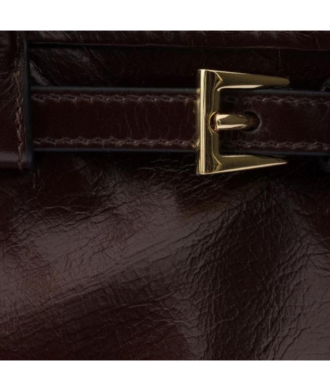 PRADA Коричневая сумка через плечо из лакированной кожи, фото 5