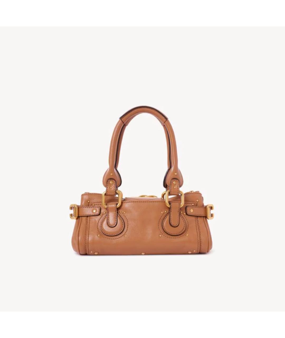 CHLOE Коричневая кожаная сумка с короткими ручками, фото 2