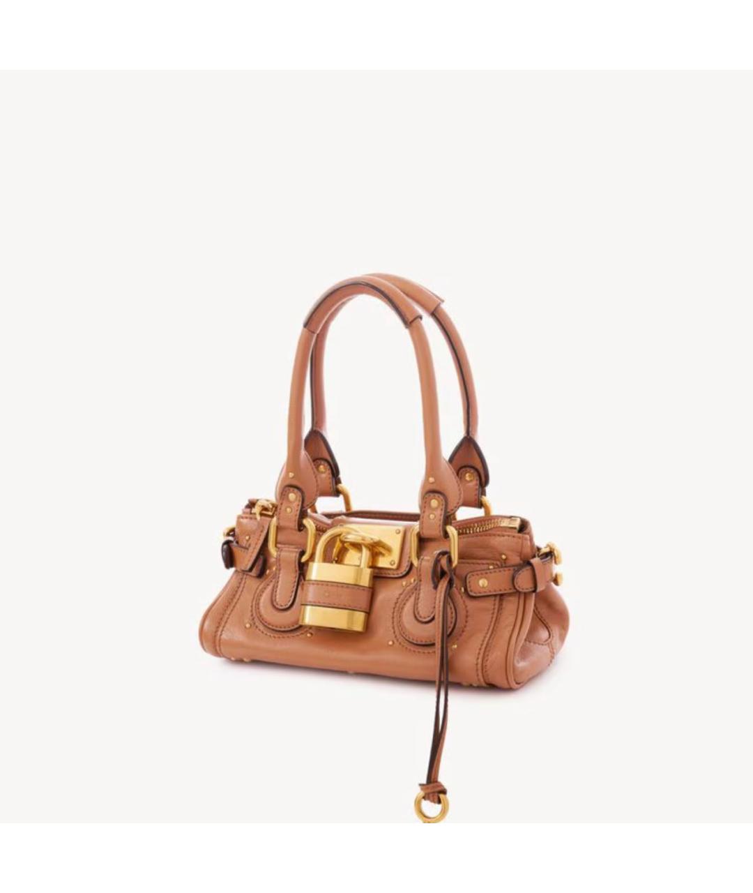CHLOE Коричневая кожаная сумка с короткими ручками, фото 3