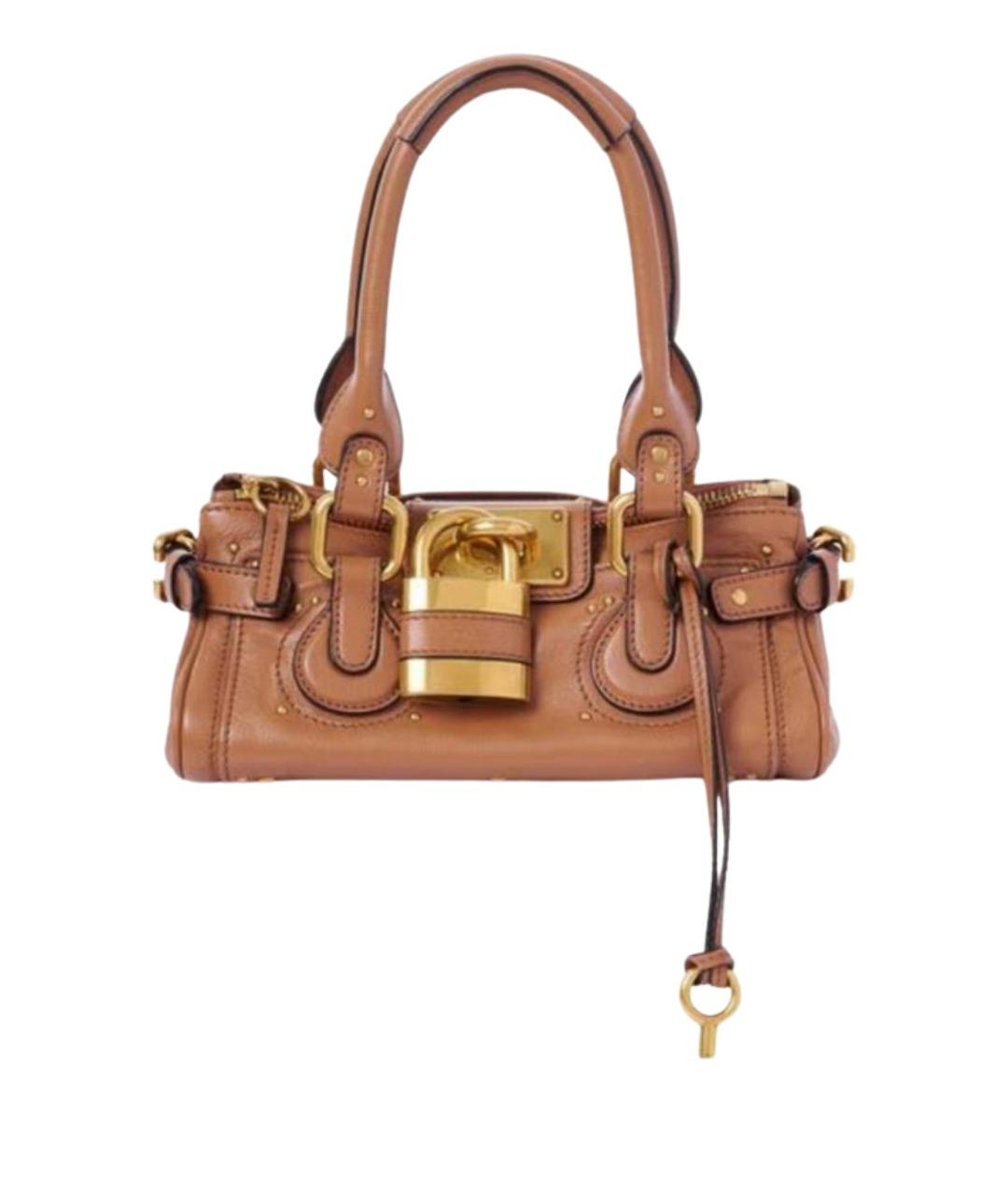 CHLOE Коричневая кожаная сумка с короткими ручками, фото 1