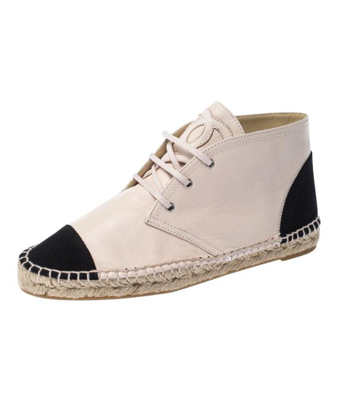 CHANEL Бежевые кожаные ботинки, фото 8