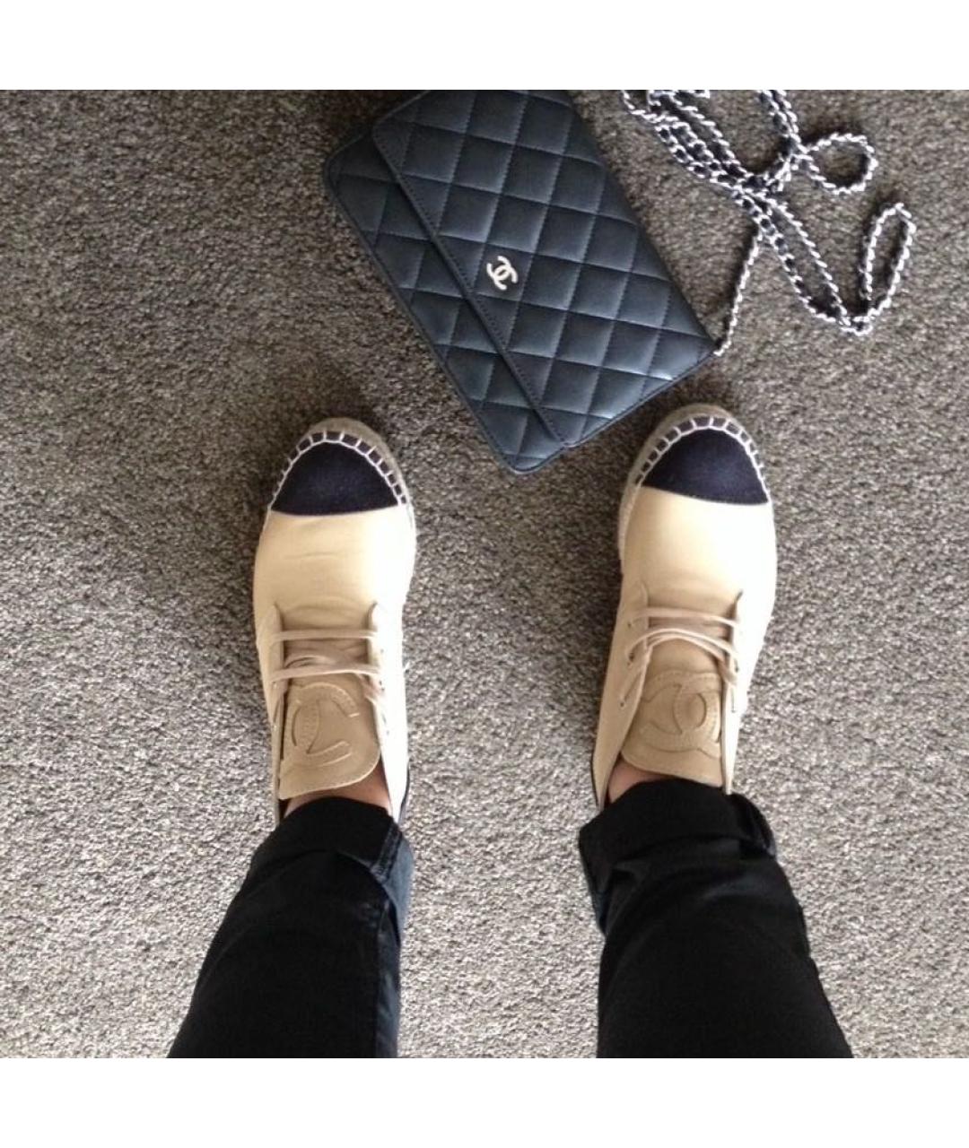 CHANEL Бежевые кожаные ботинки, фото 7