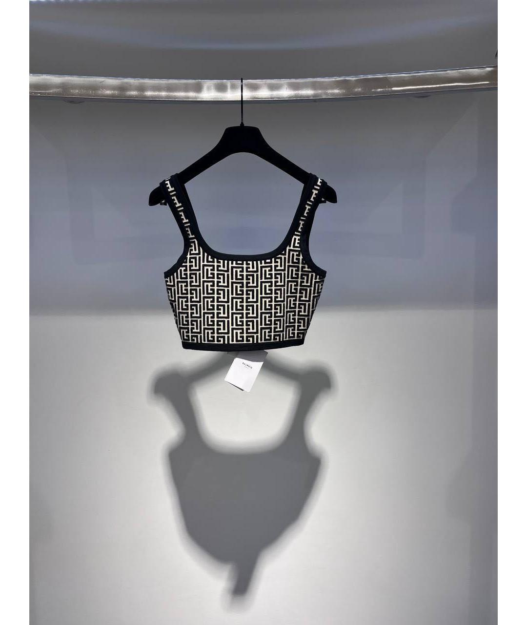 BALMAIN Черная вискозная майка, фото 2