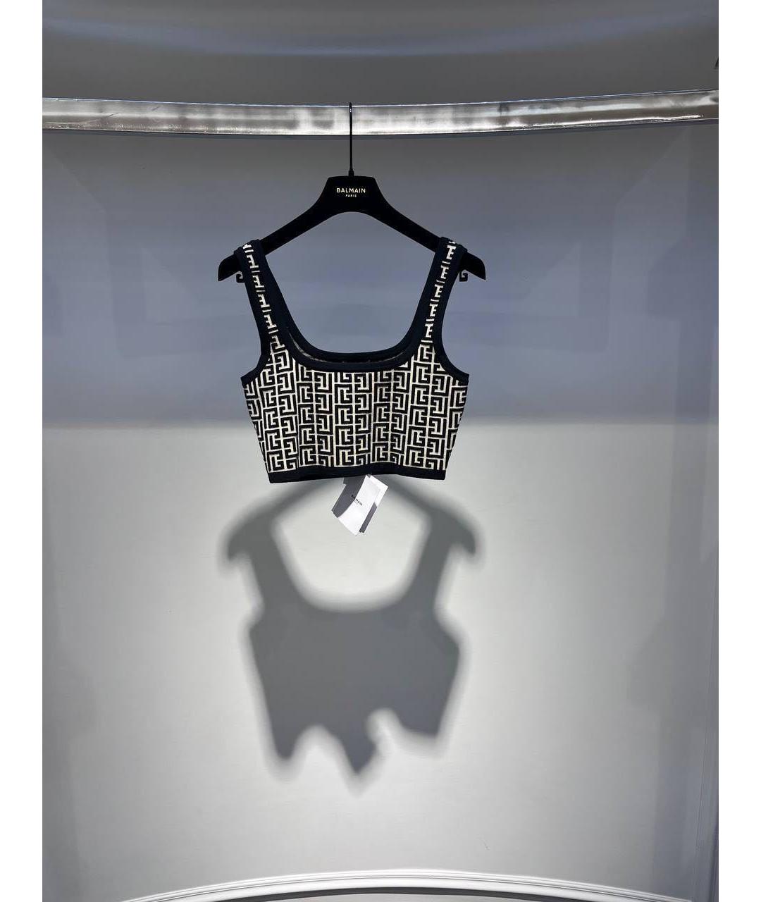 BALMAIN Черная вискозная майка, фото 3