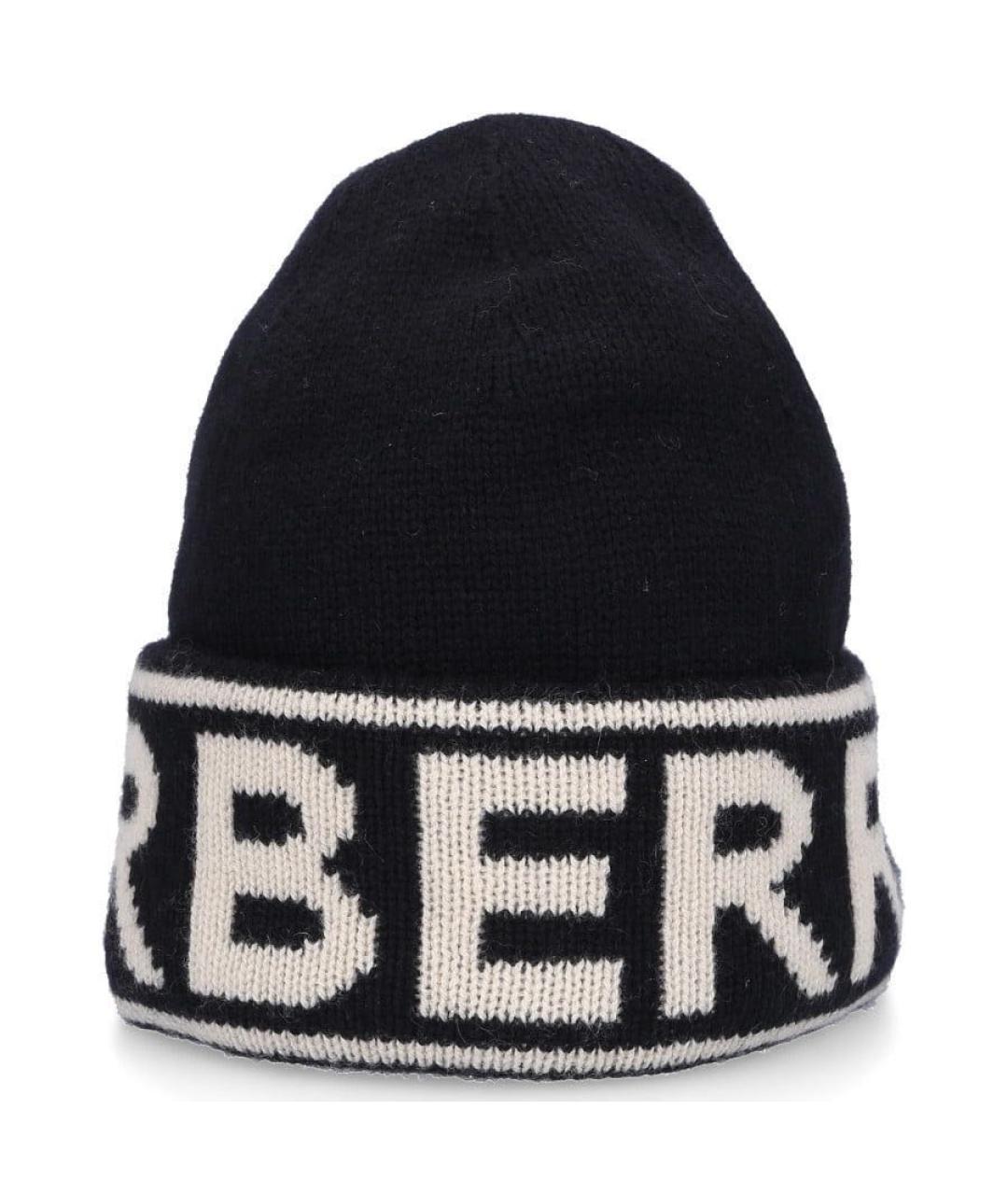 BURBERRY Черная кашемировая шапка, фото 1