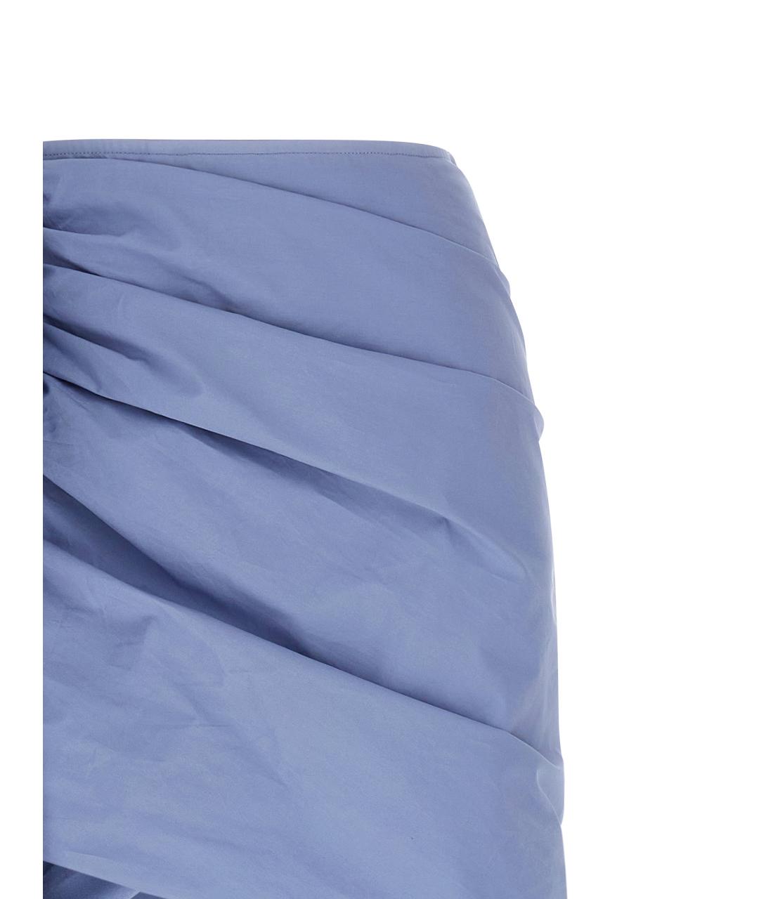 SELF-PORTRAIT Голубая хлопковая юбка мини, фото 3