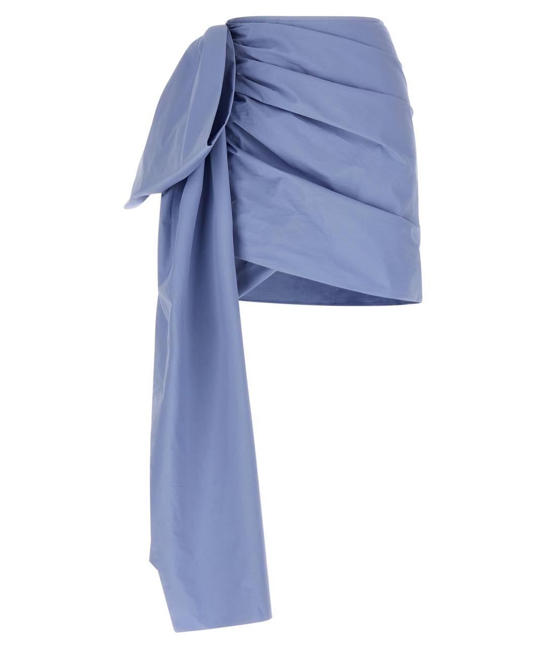 SELF-PORTRAIT Голубая хлопковая юбка мини, фото 1