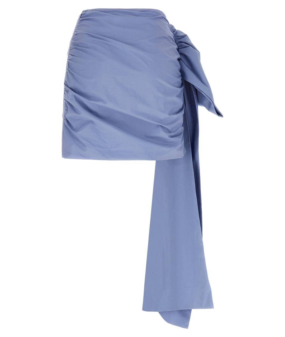 SELF-PORTRAIT Голубая хлопковая юбка мини, фото 2