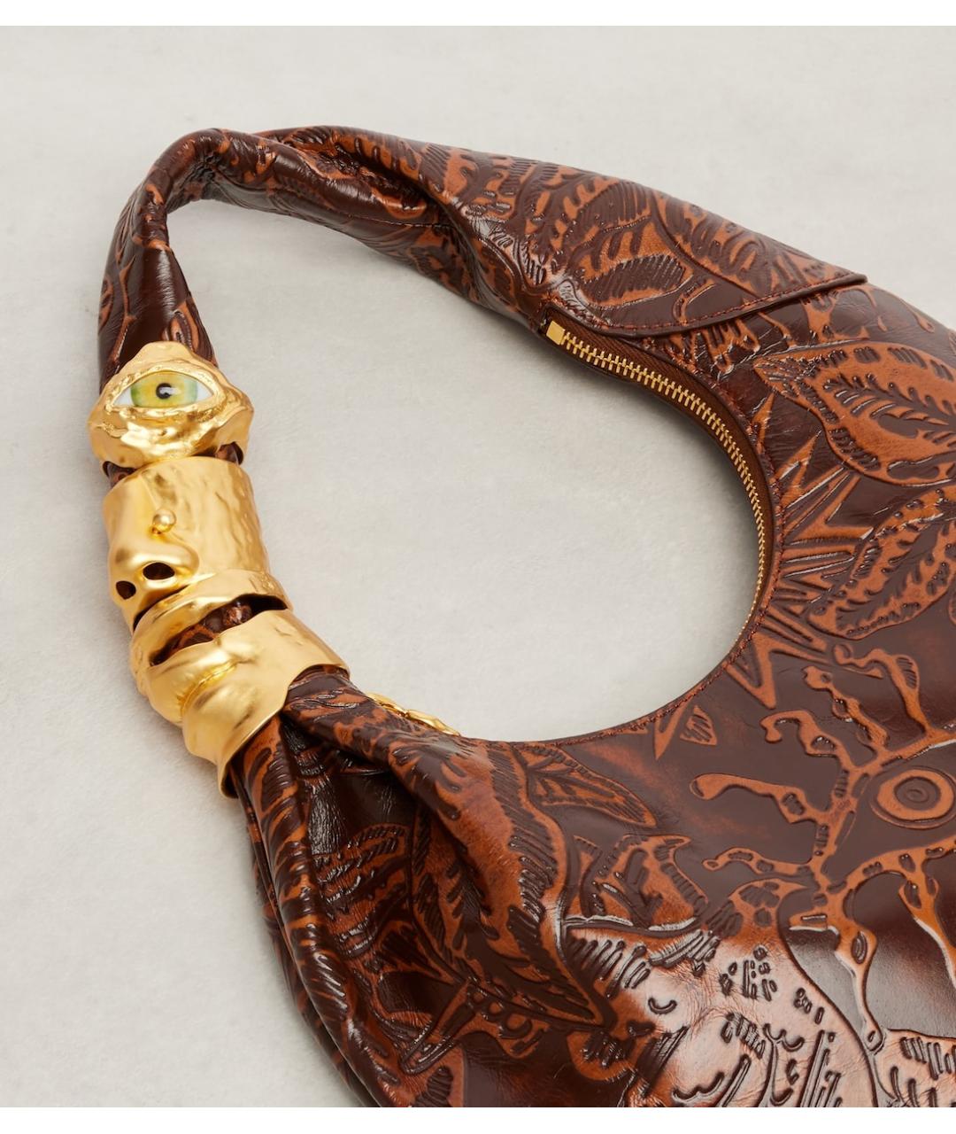 SCHIAPARELLI Коричневая кожаная сумка с короткими ручками, фото 5