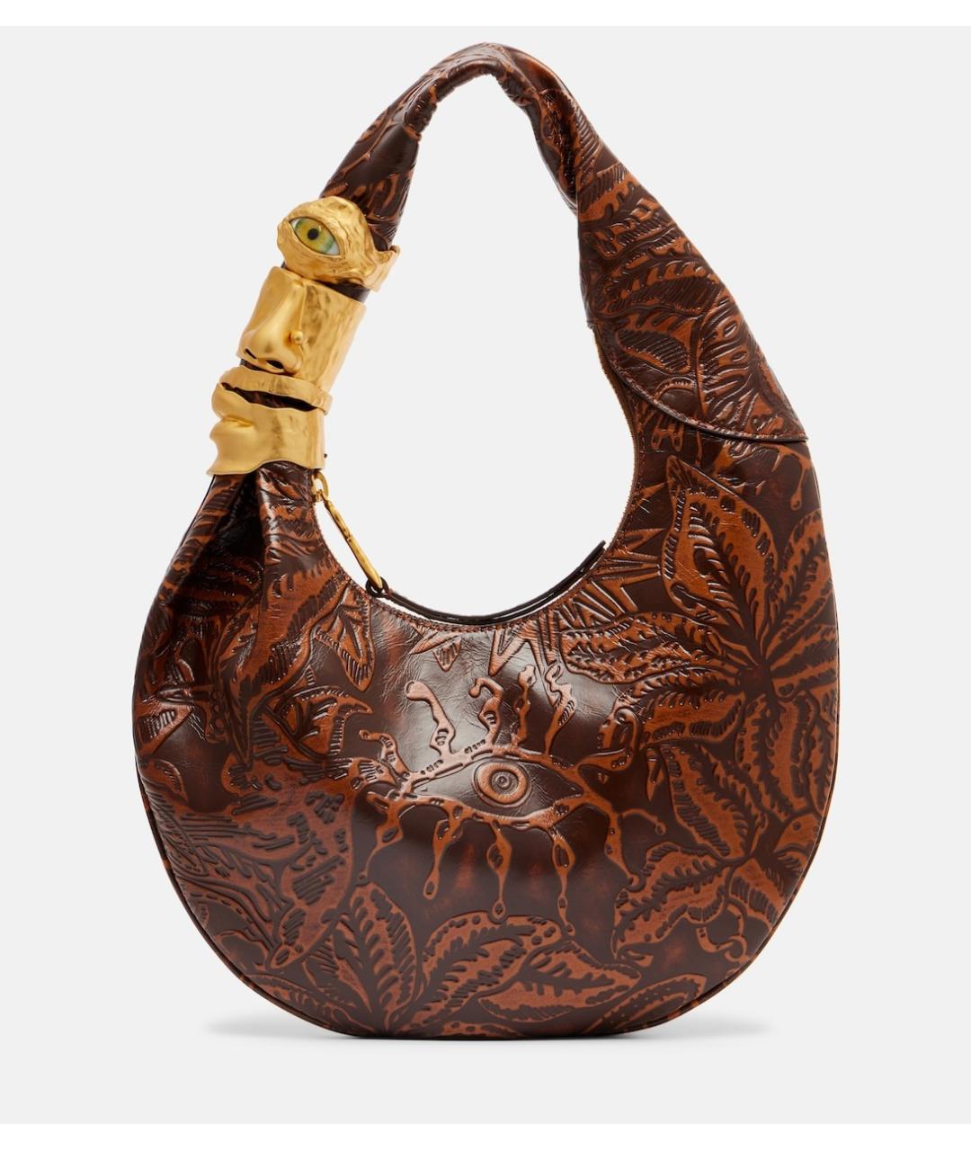 SCHIAPARELLI Коричневая кожаная сумка с короткими ручками, фото 6