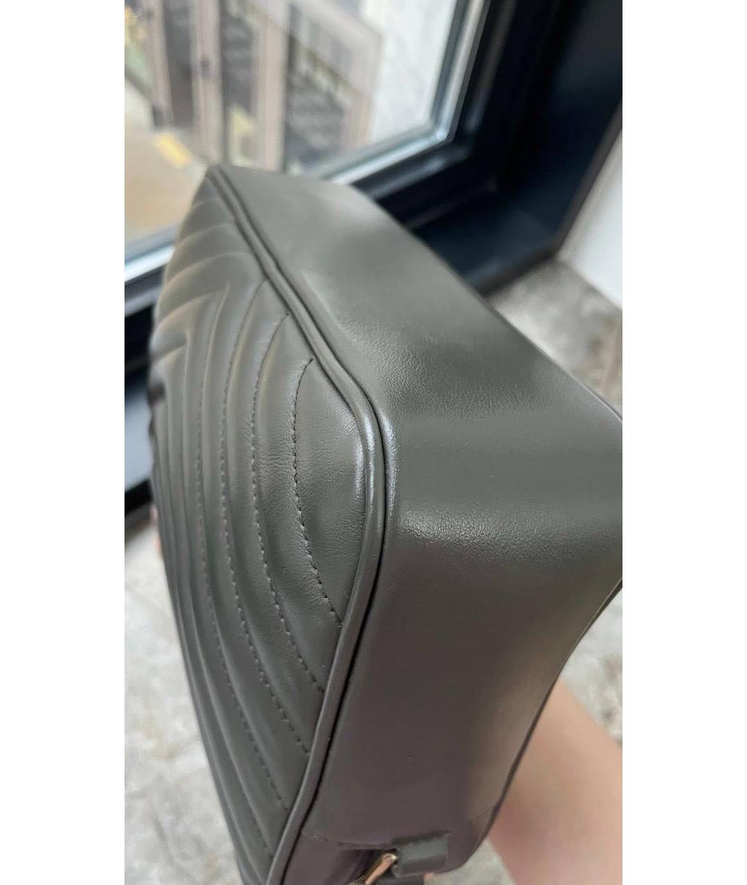 SAINT LAURENT Серая кожаная сумка через плечо, фото 5