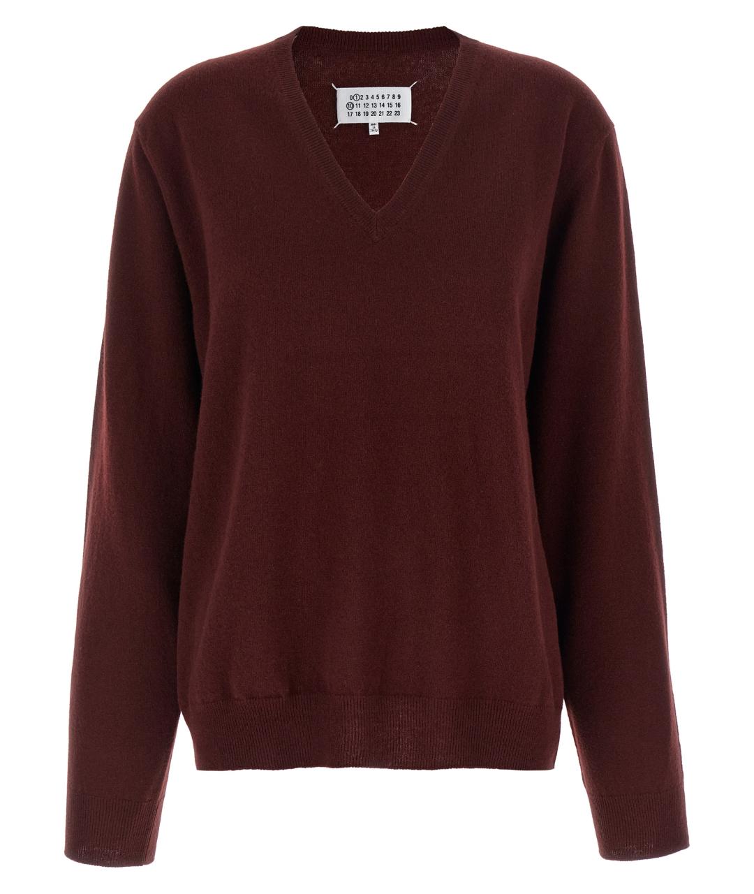 MAISON MARGIELA Бордовый шерстяной джемпер / свитер, фото 1