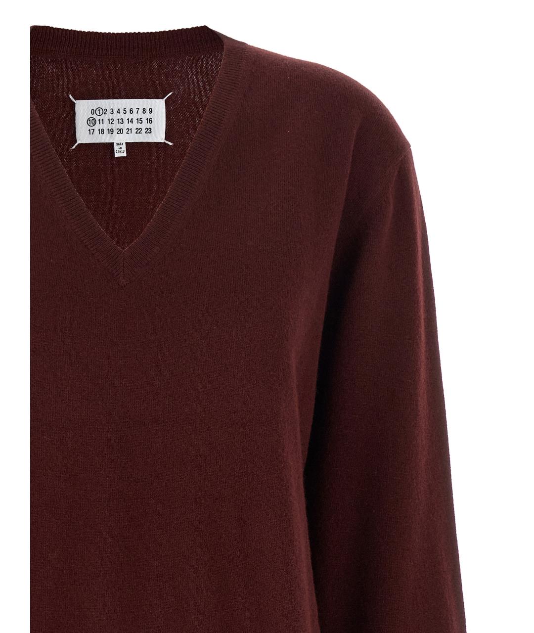 MAISON MARGIELA Бордовый шерстяной джемпер / свитер, фото 3