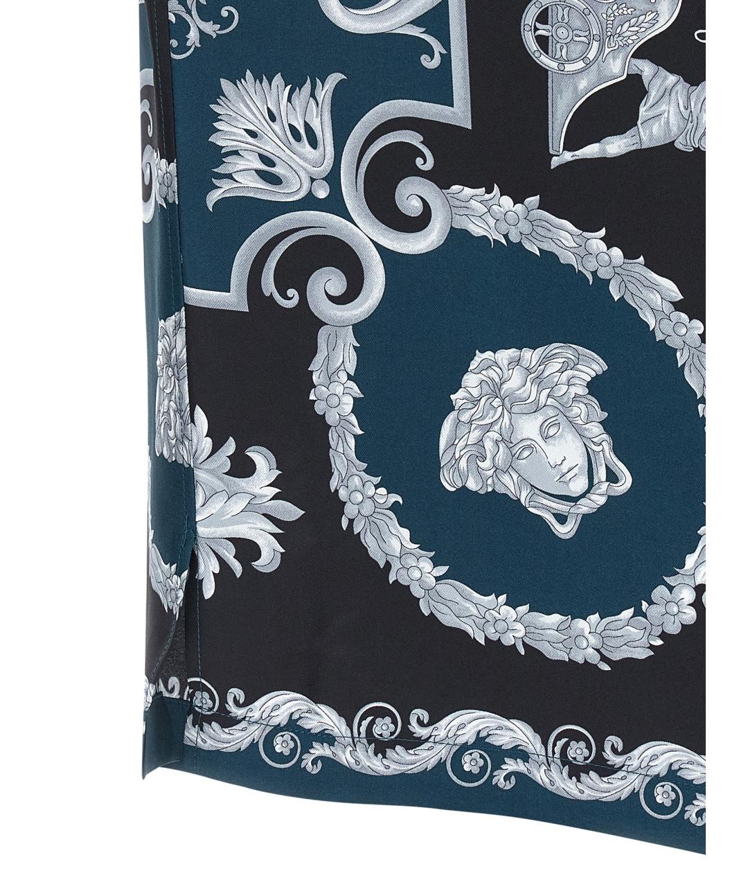 VERSACE Синяя шелковая кэжуал рубашка, фото 4