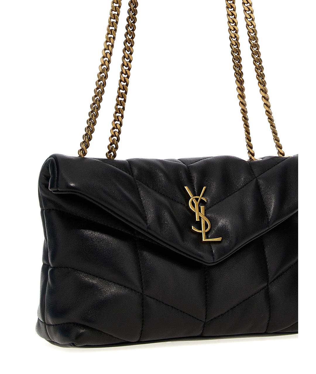 SAINT LAURENT Черная кожаная сумка через плечо, фото 3