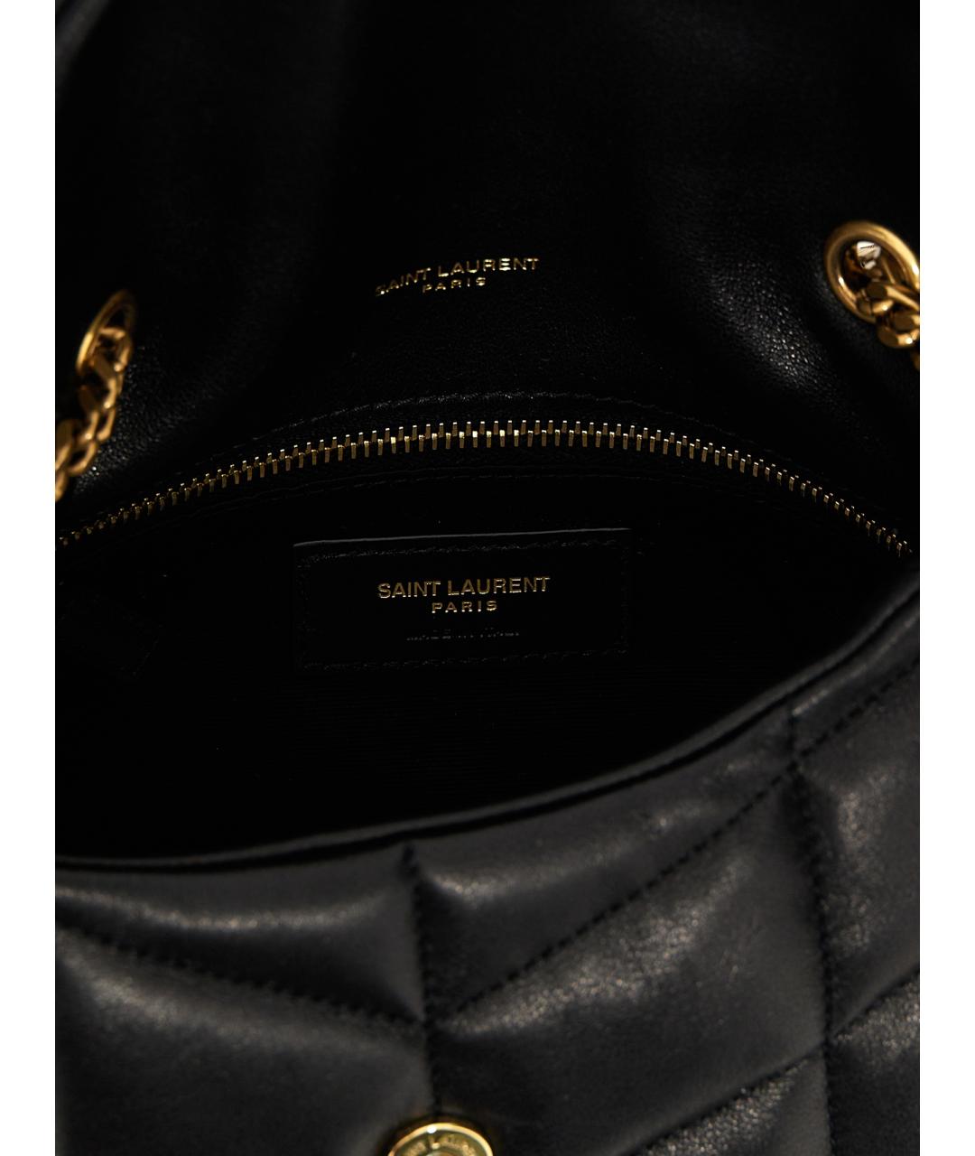 SAINT LAURENT Черная кожаная сумка через плечо, фото 4