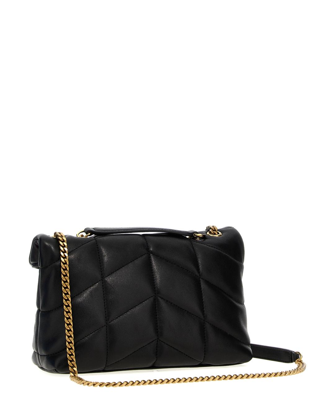 SAINT LAURENT Черная кожаная сумка через плечо, фото 2