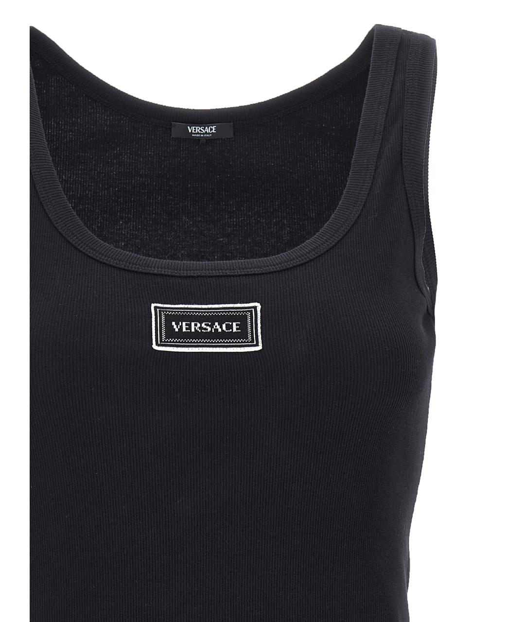 VERSACE Черная хлопковая майка, фото 3
