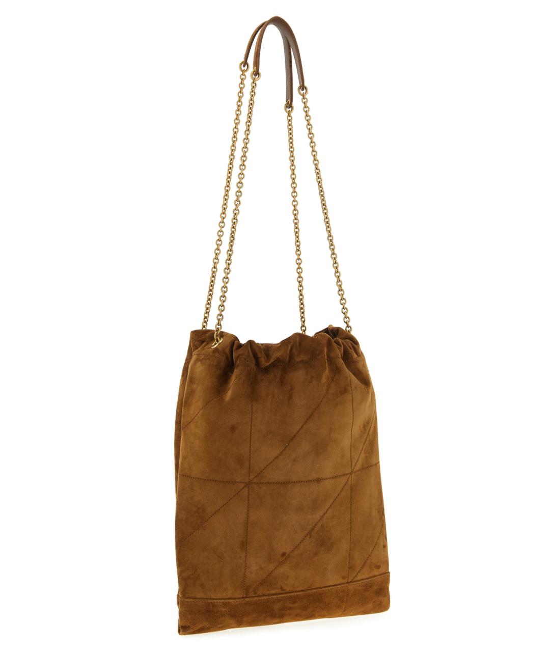 SAINT LAURENT Коричневая замшевая сумка через плечо, фото 2
