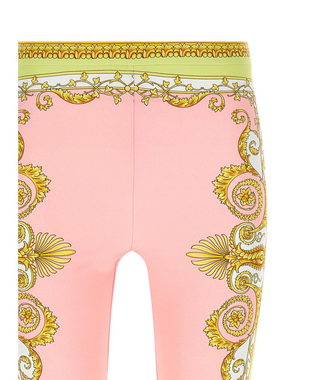 VERSACE Розовые полиамидовые леггинсы и велосипедки, фото 4
