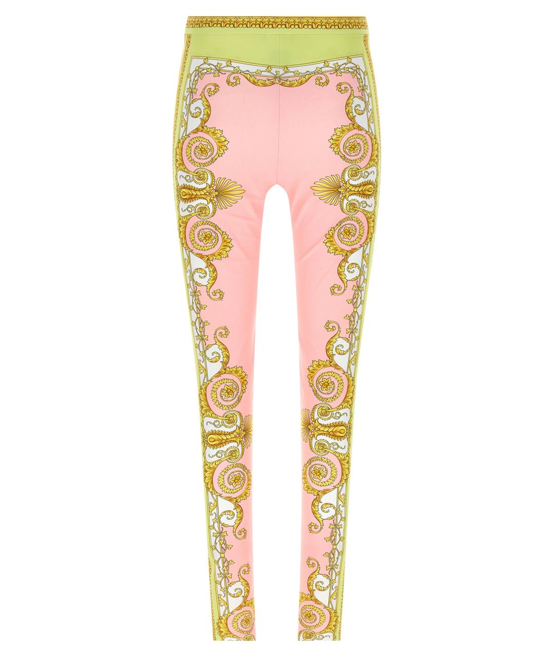 VERSACE Розовые полиамидовые леггинсы и велосипедки, фото 2