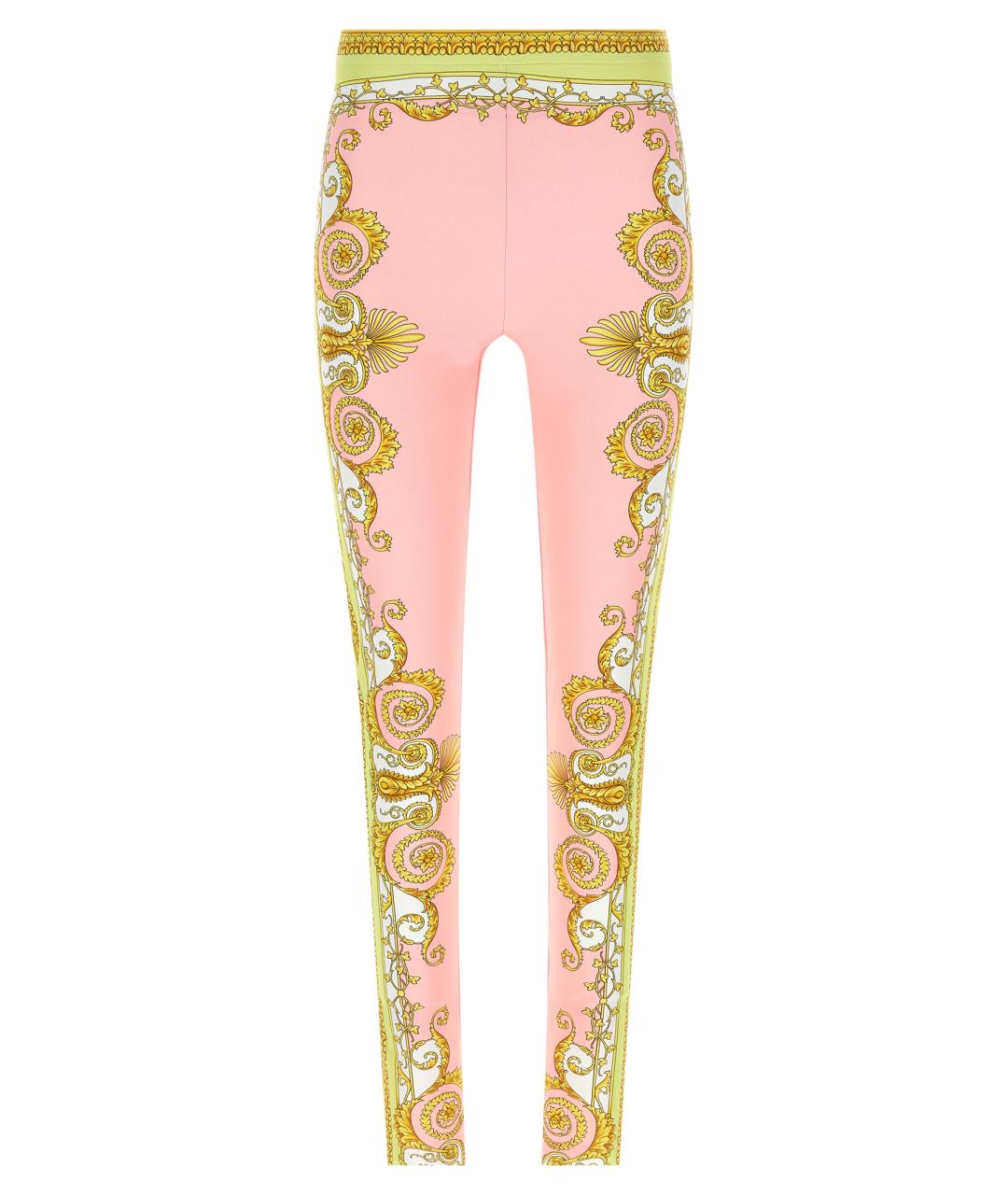 VERSACE Розовые полиамидовые леггинсы и велосипедки, фото 1
