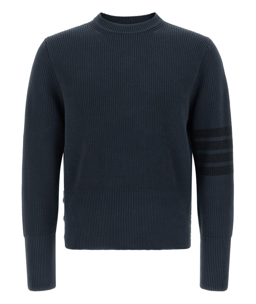 THOM BROWNE Синий хлопковый джемпер / свитер, фото 1