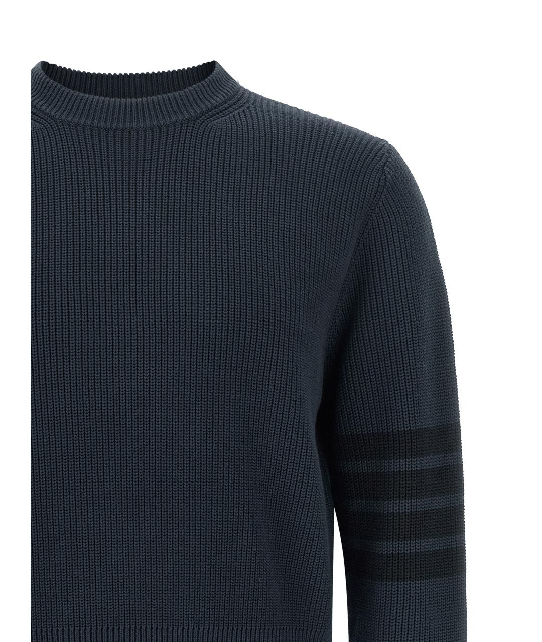 THOM BROWNE Синий хлопковый джемпер / свитер, фото 3