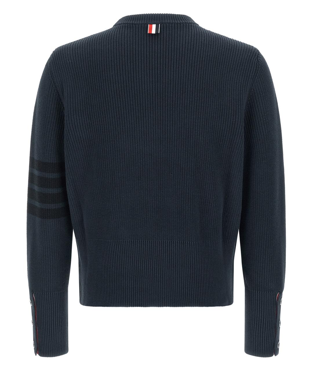 THOM BROWNE Синий хлопковый джемпер / свитер, фото 2