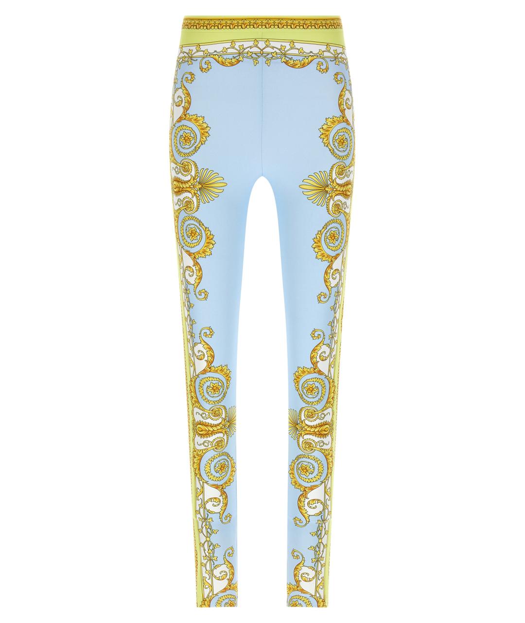 VERSACE Голубые полиамидовые леггинсы и велосипедки, фото 1