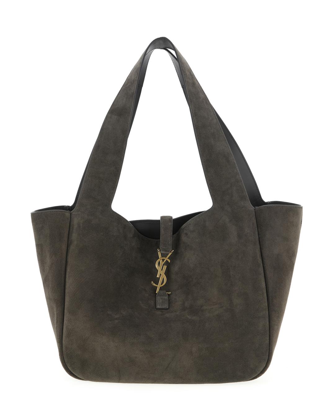 SAINT LAURENT Серая замшевая сумка через плечо, фото 1