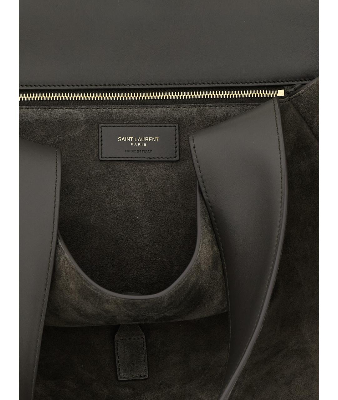 SAINT LAURENT Серая замшевая сумка через плечо, фото 4
