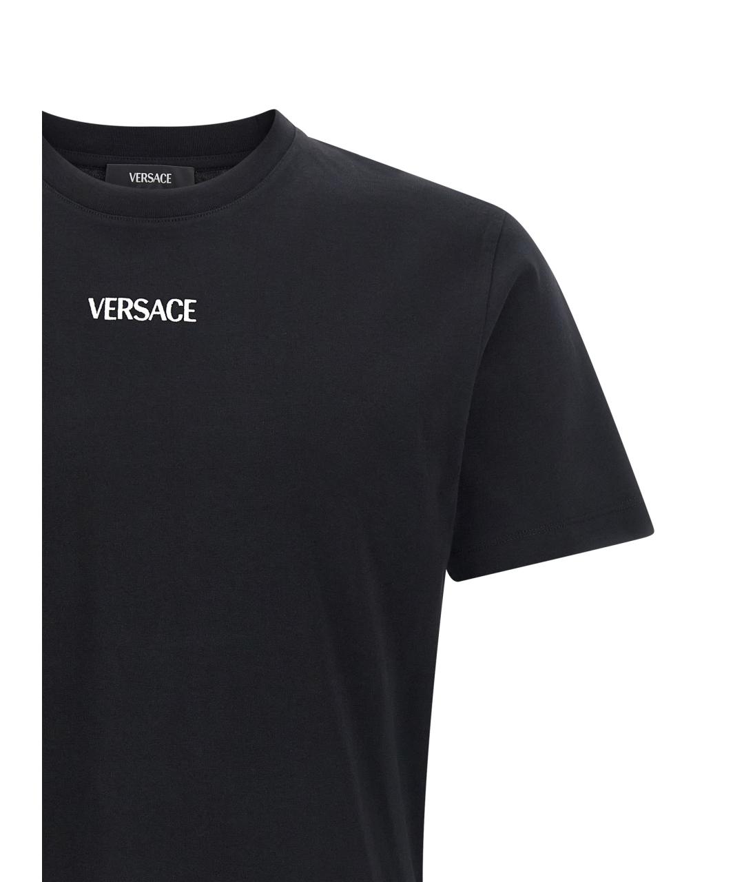 VERSACE Черная хлопковая футболка, фото 3