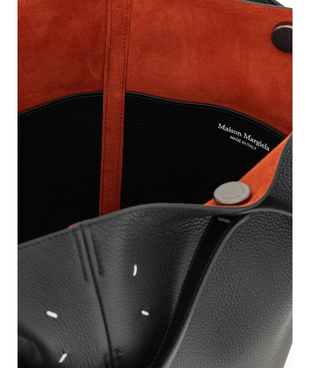 MAISON MARGIELA Черная кожаная сумка тоут, фото 4
