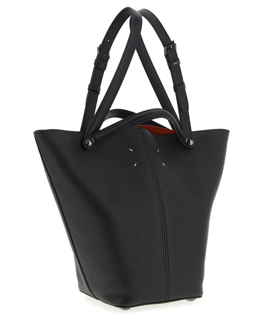 MAISON MARGIELA Черная кожаная сумка тоут, фото 3