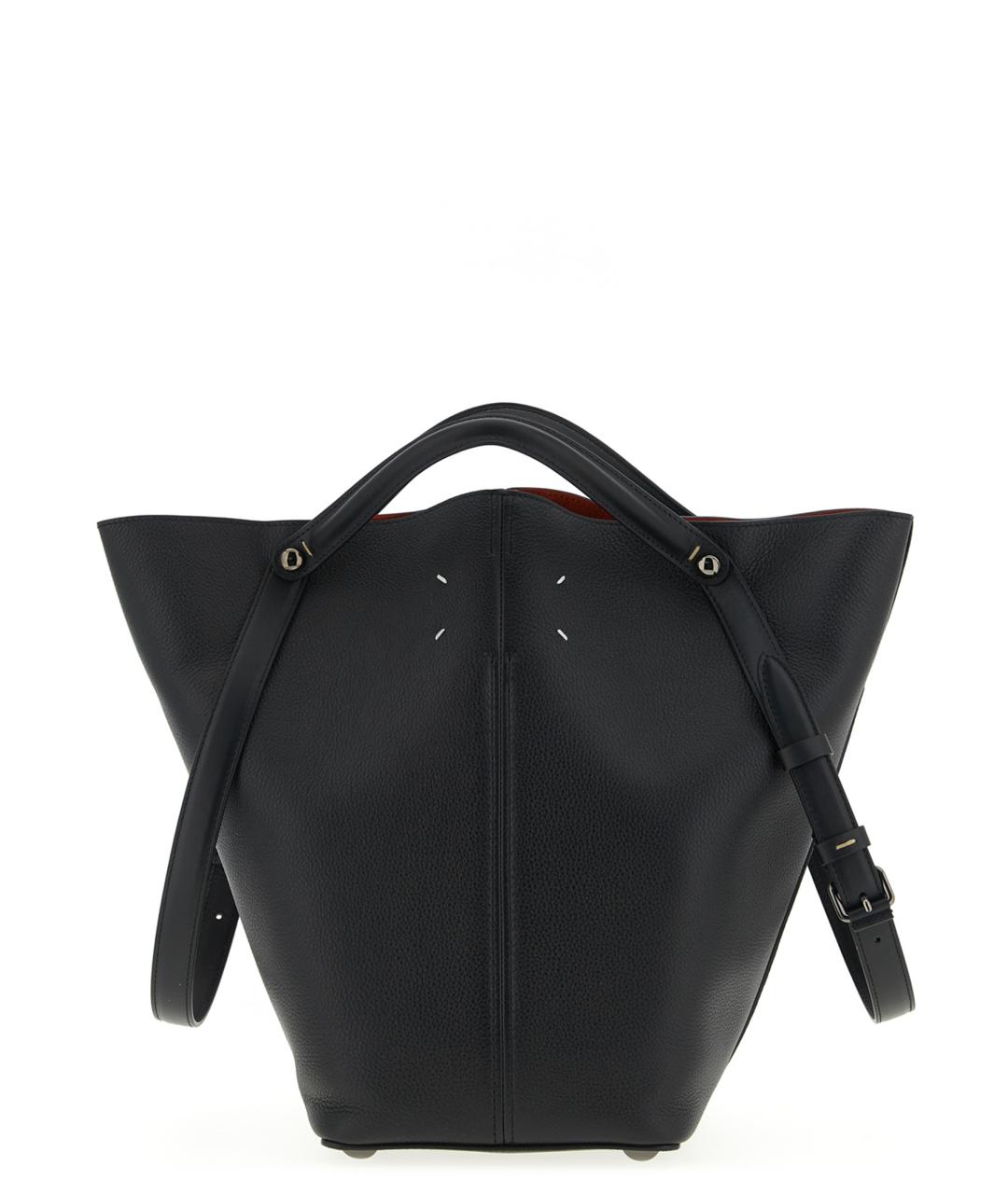 MAISON MARGIELA Черная кожаная сумка тоут, фото 1