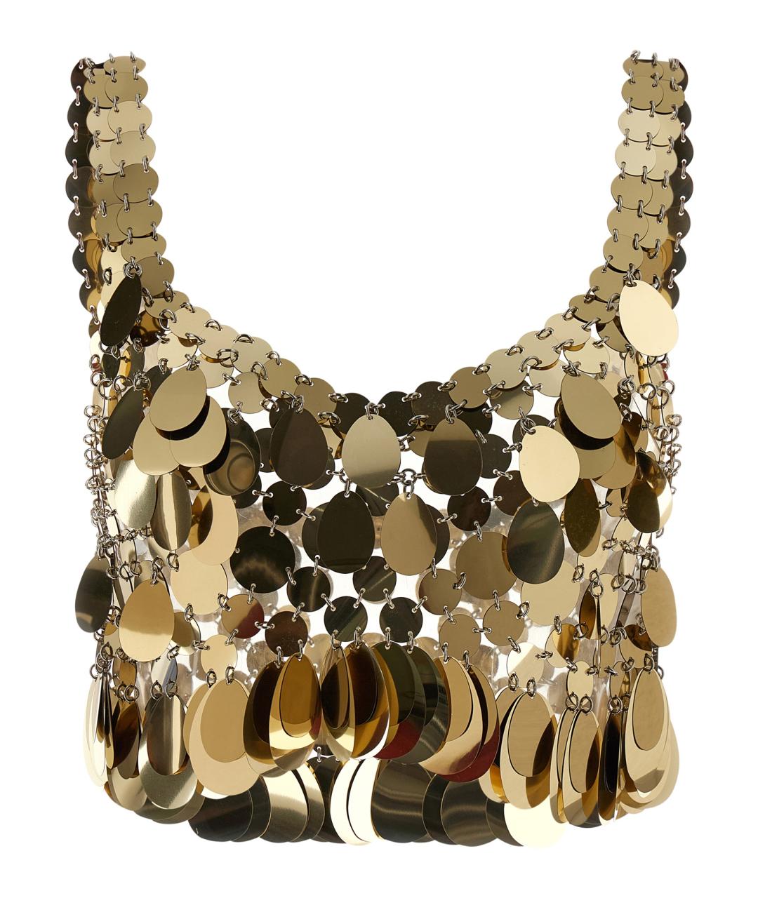 PACO RABANNE Золотая майка, фото 1