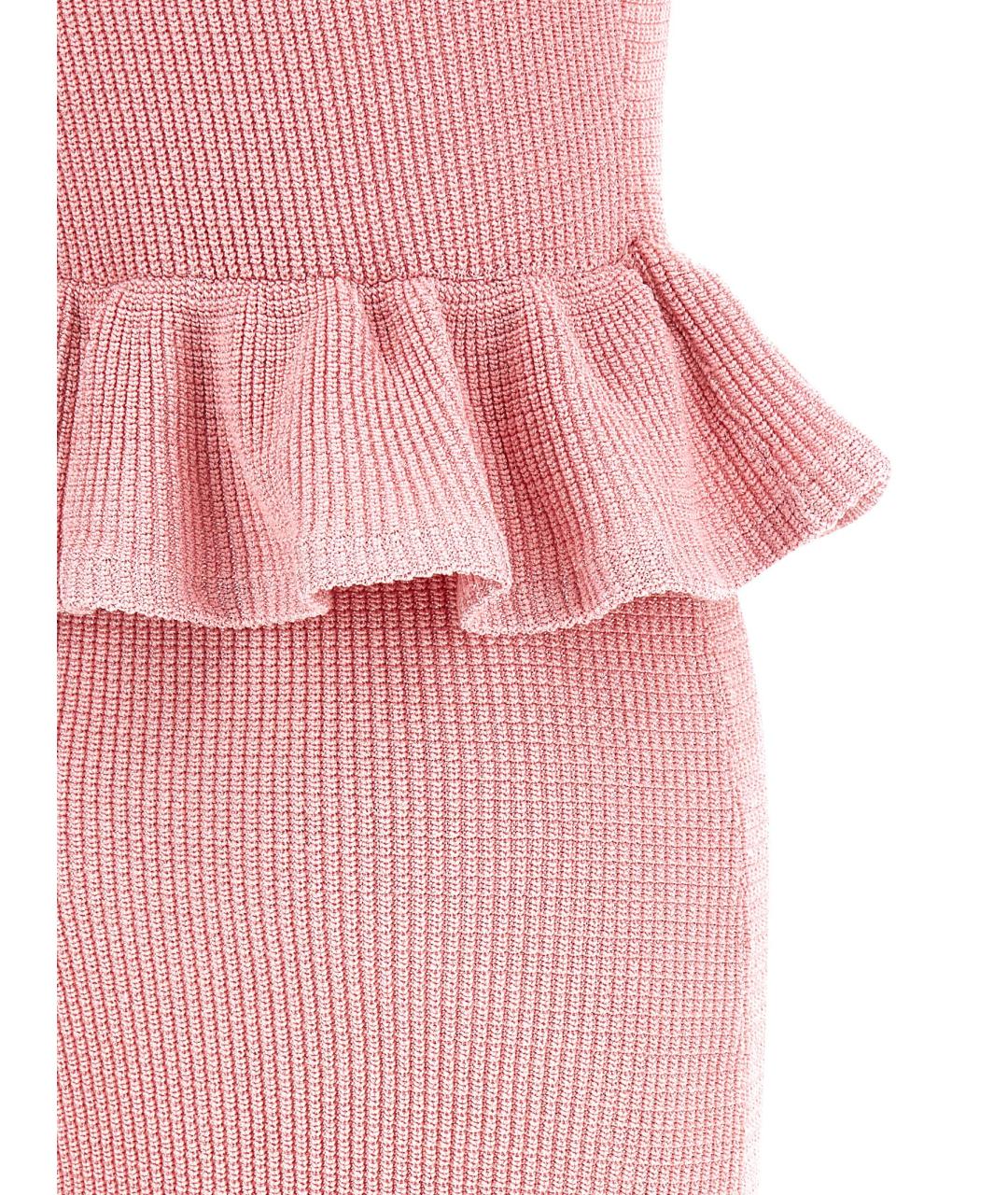 SELF-PORTRAIT Розовое хлопковое повседневное платье, фото 4